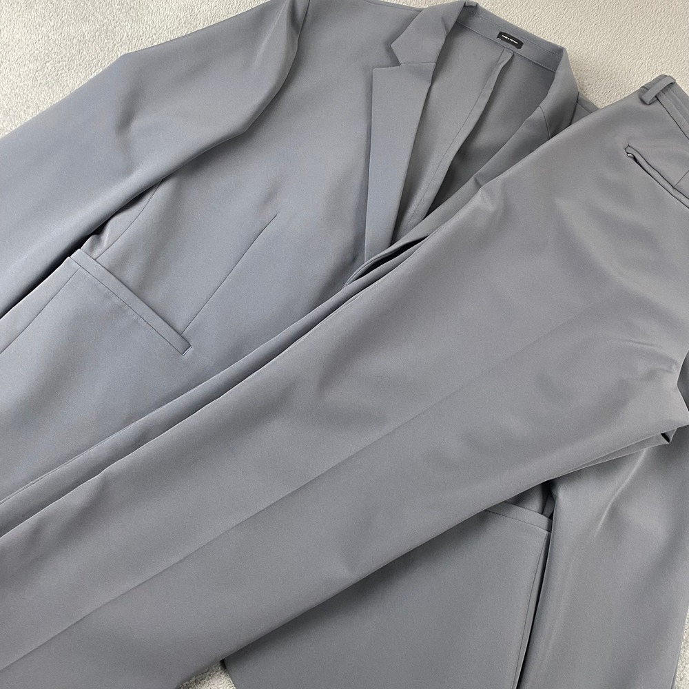J.Ferrar Slim Fit Performance Suit Jacket 36-38 Pants 36x29 Blue Gray 2 Button